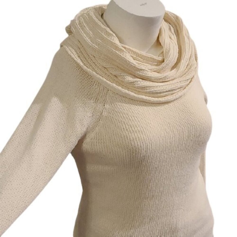 [Liz Claiborne] Cream Cowl Neck Sweater - Size M